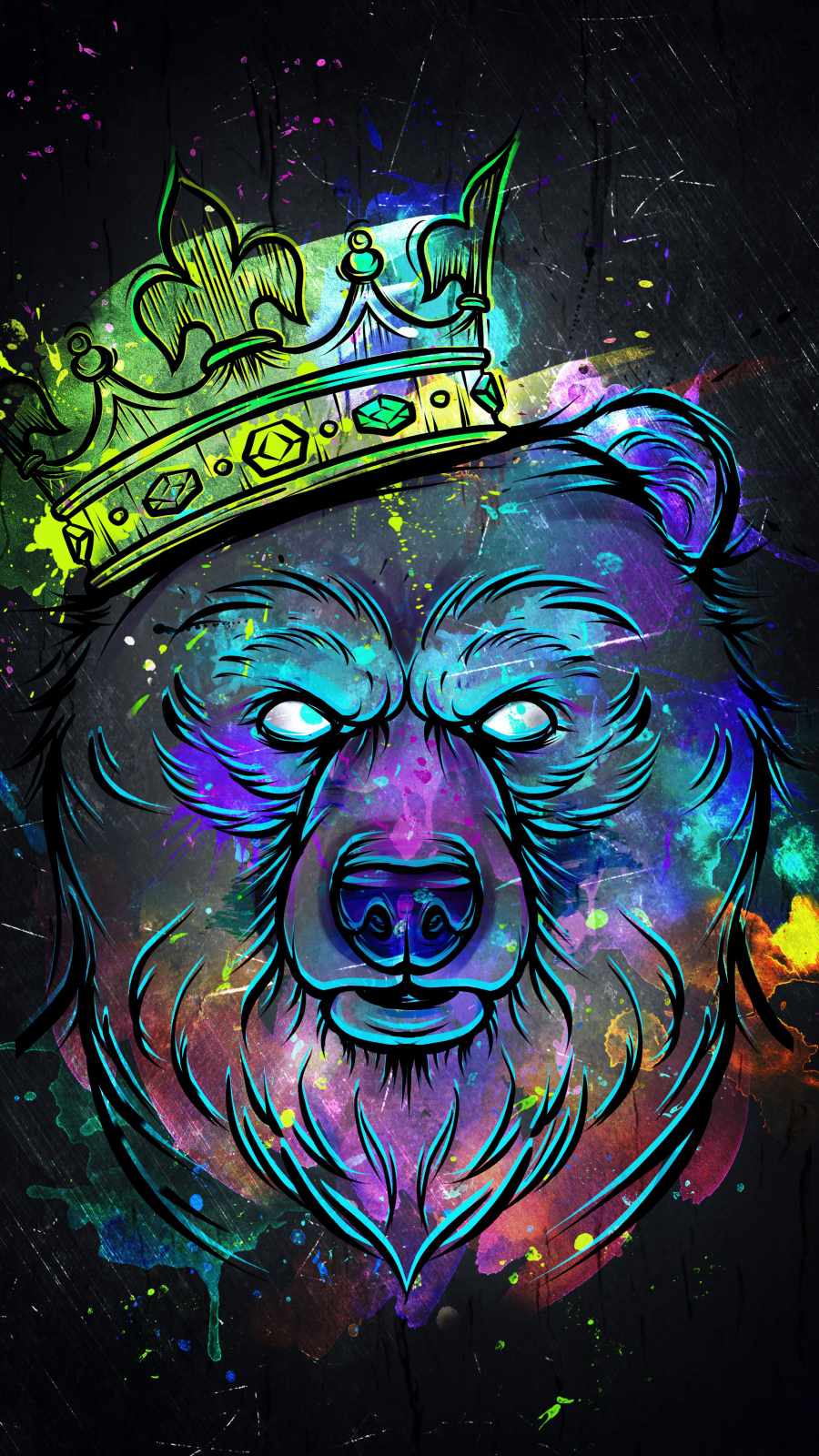 King Bear iPhone 13 Wallpaper