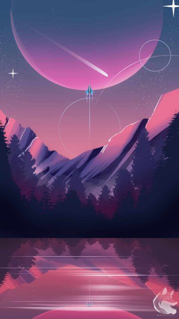 Launch in Space iPhone Wallpaper