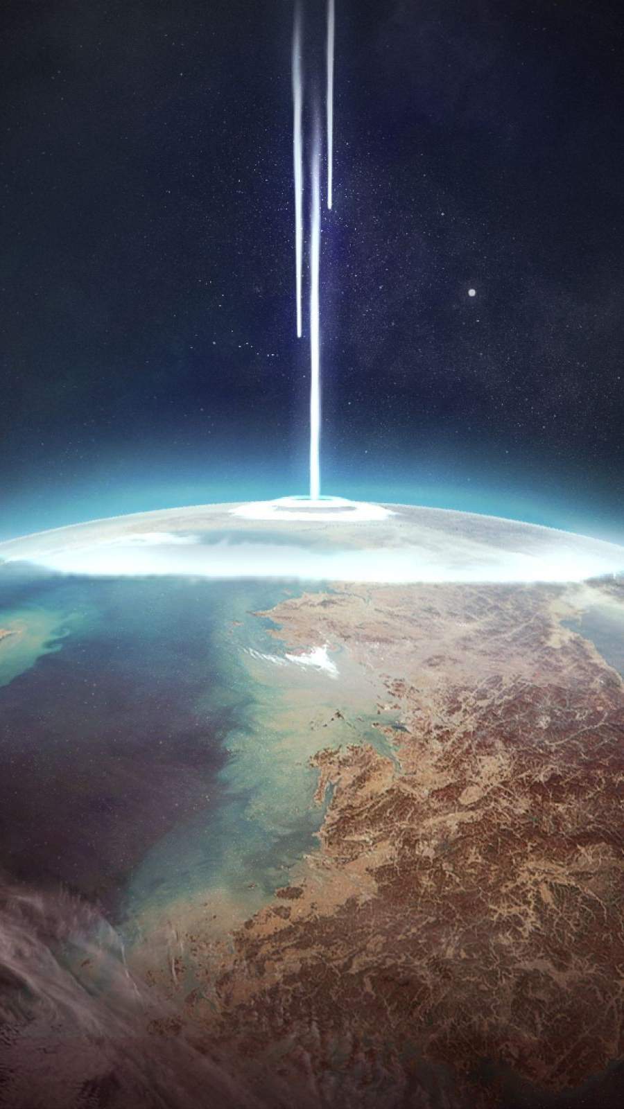 Meteor Fall Earth iPhone Wallpaper