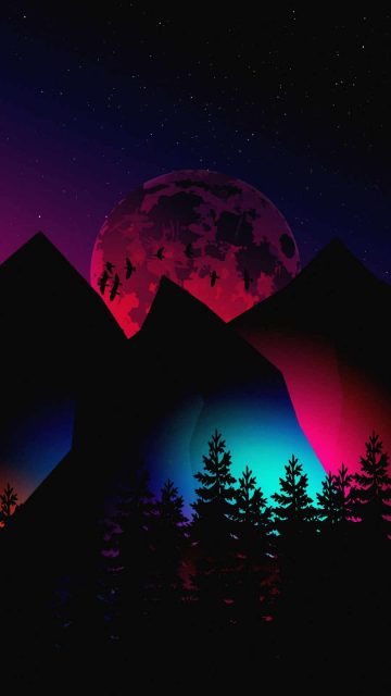 Moon Mountains 4K iPhone Wallpaper