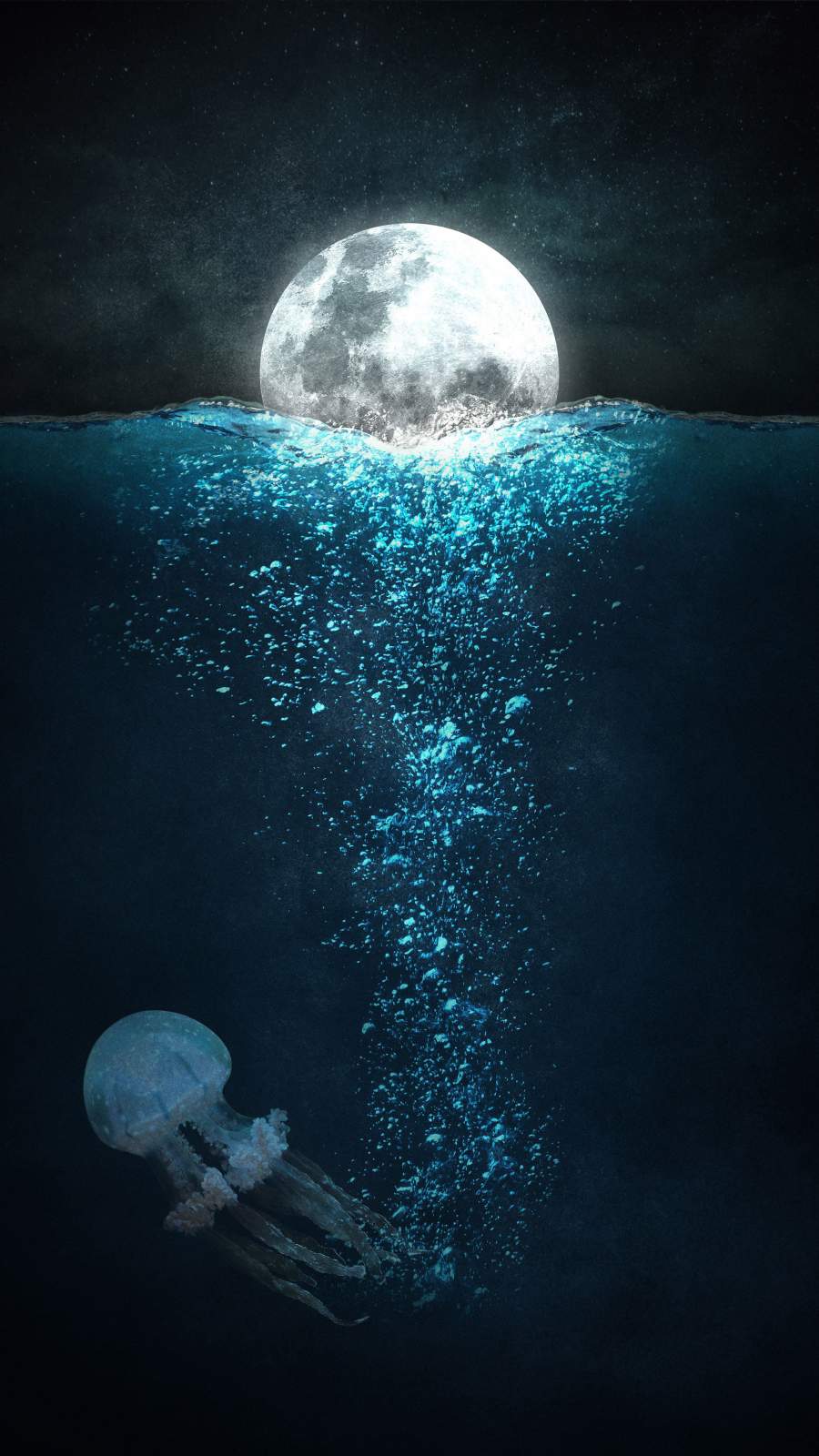Moon in Water iPhone Wallpaper