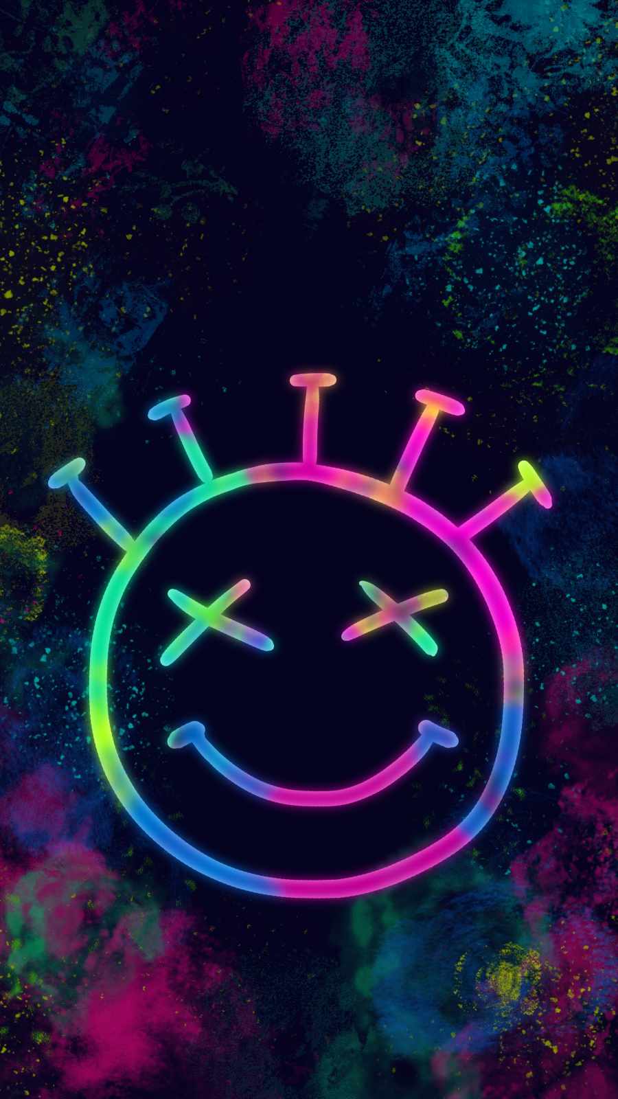 Neon Face iPhone 13 Wallpaper