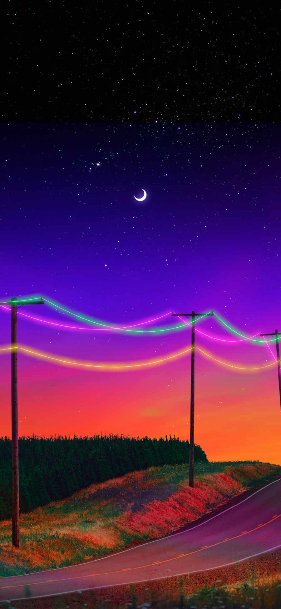 Neon Road HD iPhone Wallpaper