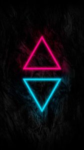 Neon Triangles 4K iPhone Wallpaper