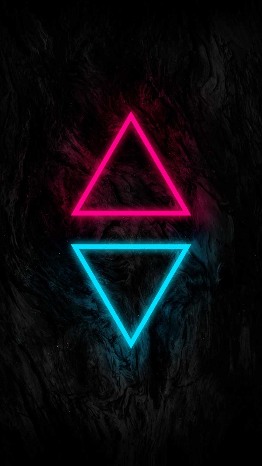 Neon Triangles 4K iPhone Wallpaper