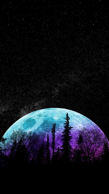Night moon 4K iPhone Wallpaper
