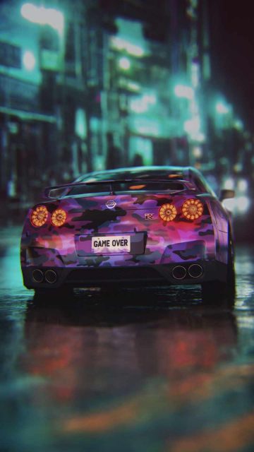 Nisan GTR Game Over iPhone 13 Wallpaper