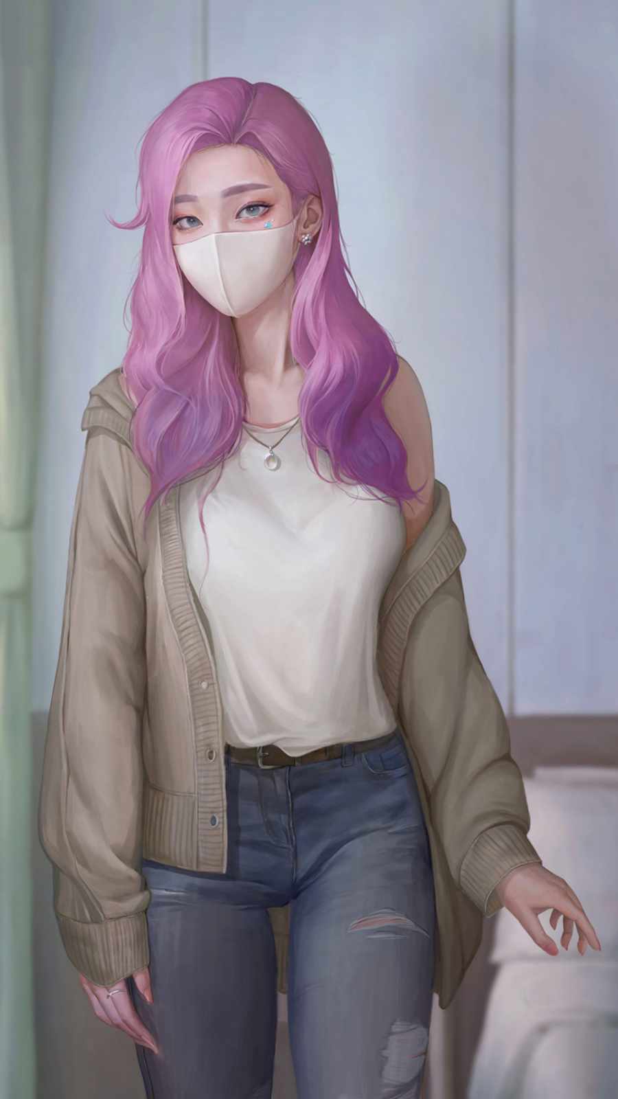 Pink Hair Anime Girl iPhone Wallpaper