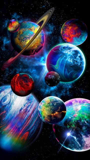 Planets of Solar System iPhone Wallpaper
