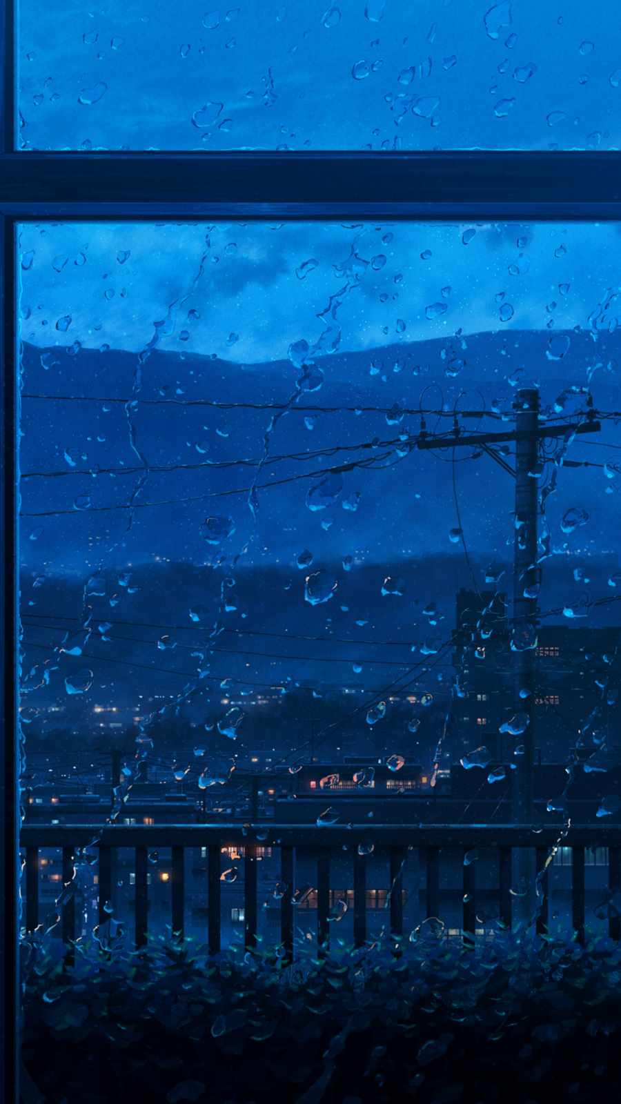 Rain Drops Over Window Glass iPhone 13 Wallpaper