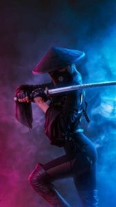 Samurai Girl iPhone 13 Wallpaper