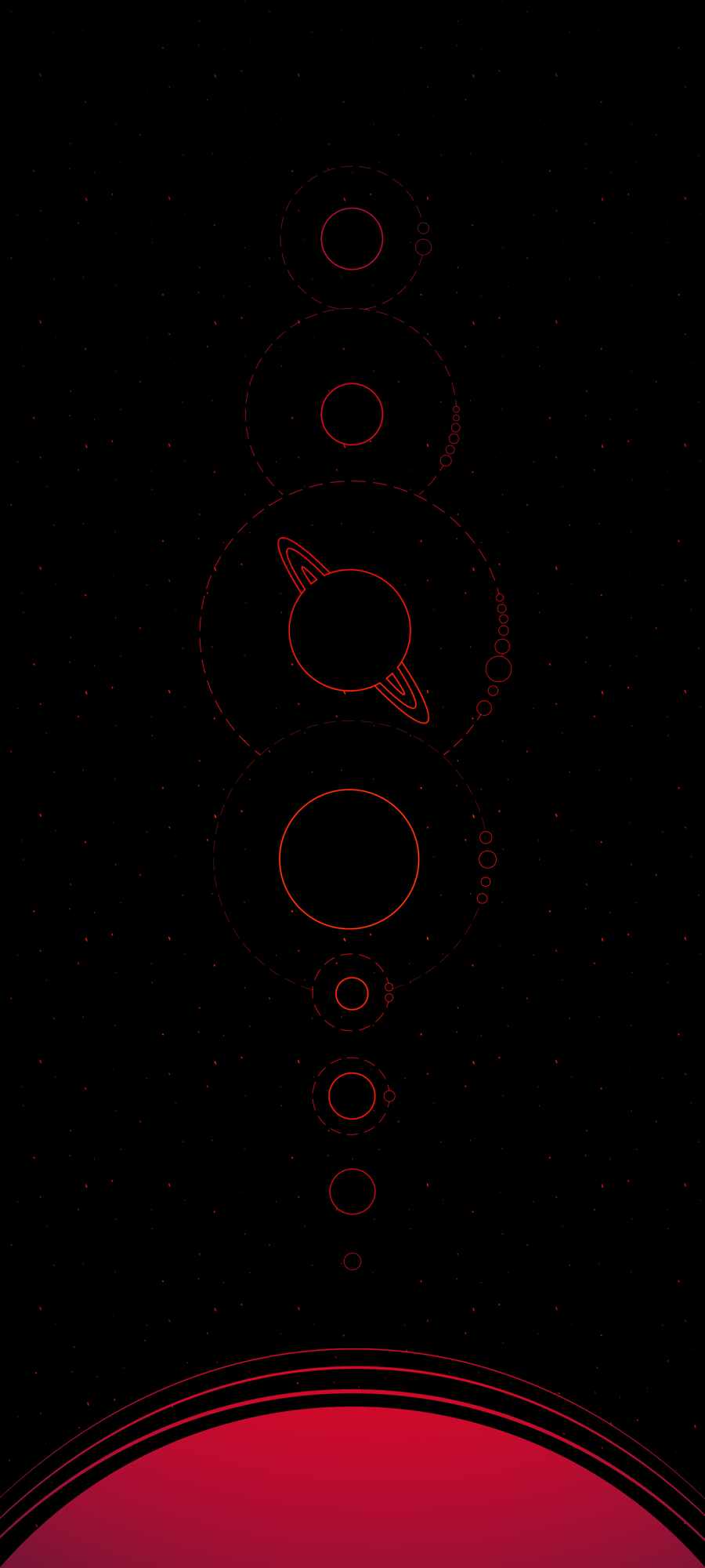Solar System Minimal iPhone 13 Wallpaper
