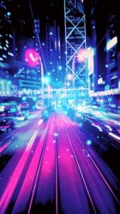 Vaporwave City iPhone Wallpaper