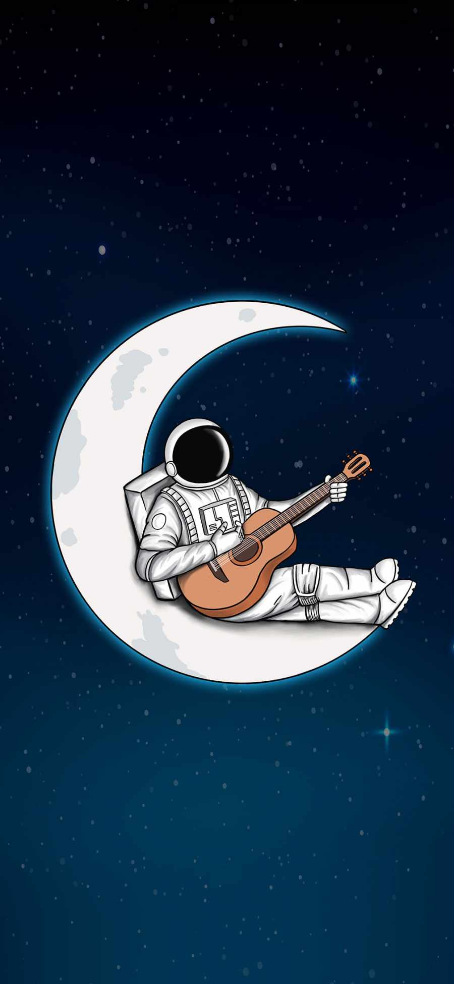 Astronaut and Guitar iPhone Wallpaper