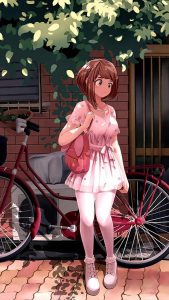 Bicycle Girl iPhone 13 Wallpaper Bicycle Girl iPhone 13 Wallpaper