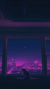 Cat and the City iPhone Wallpaper HD