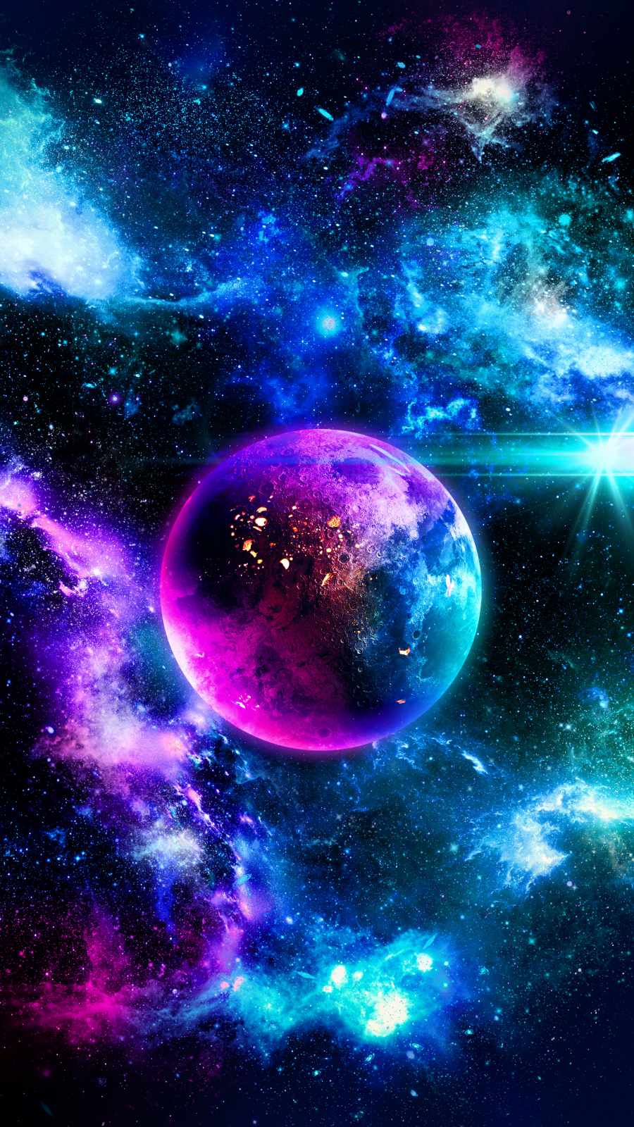 Colorful Space 4K iPhone Wallpaper