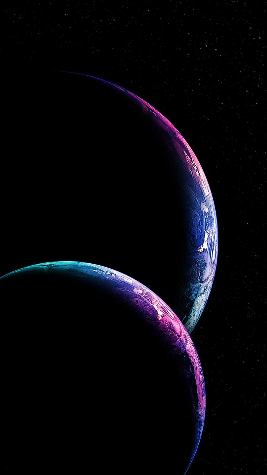 Dual Planets HD iPhone Wallpaper