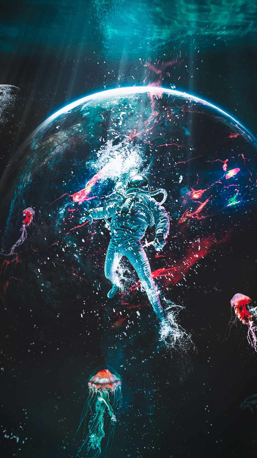 Into the Ocean Space iPhone Wallpaper HD