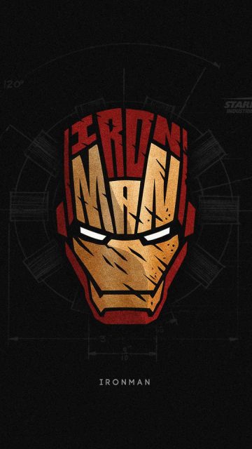 Iron Man Superhero Minimal iPhone Wallpaper HD