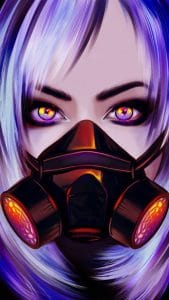 Masked Girl iPhone 13 Wallpaper