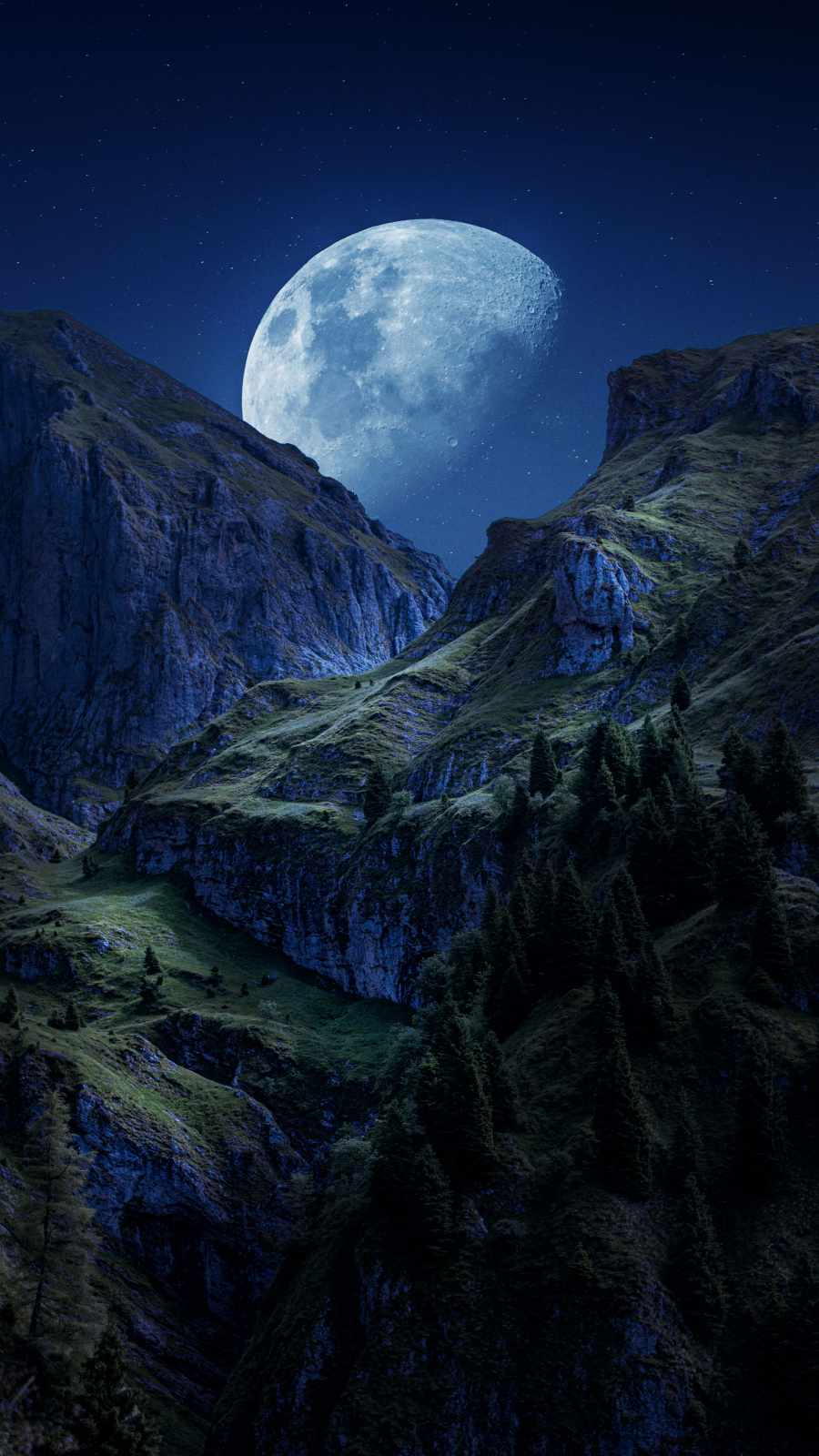 Moon Mountain iPhone Wallpaper HD