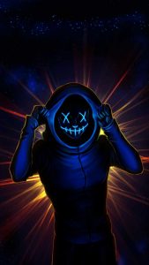 Neon Hoodie Guy iPhone Wallpaper