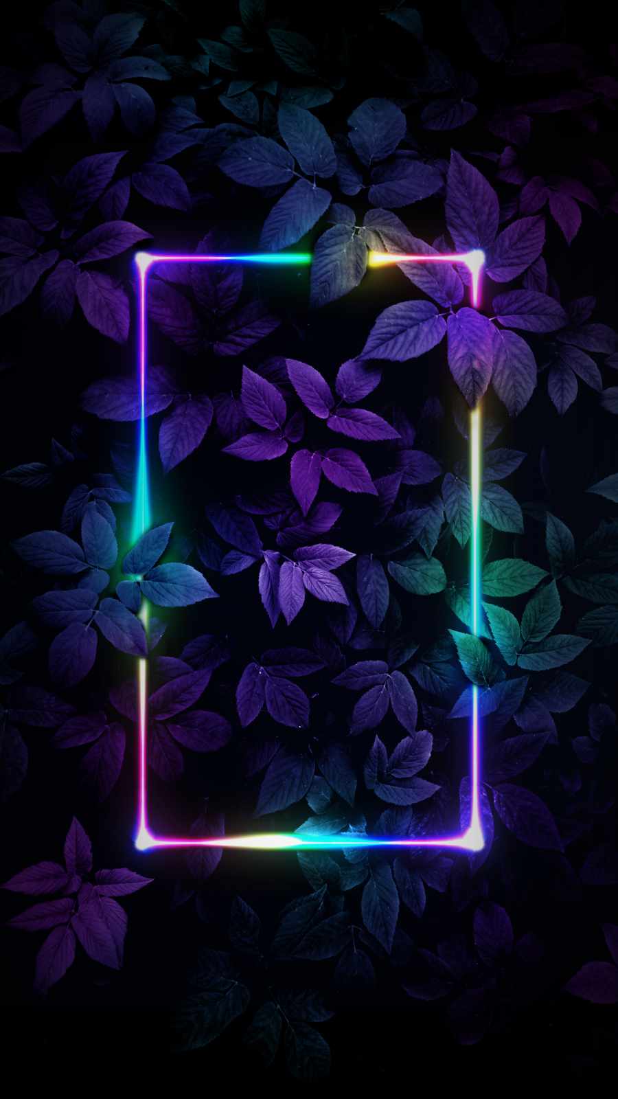 Neon RGB Foliage iPhone Wallpaper HD
