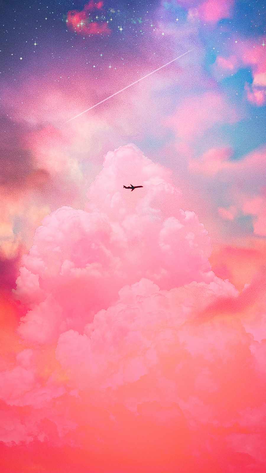 Pink Aeroplane Sky HD iPhone Wallpaper