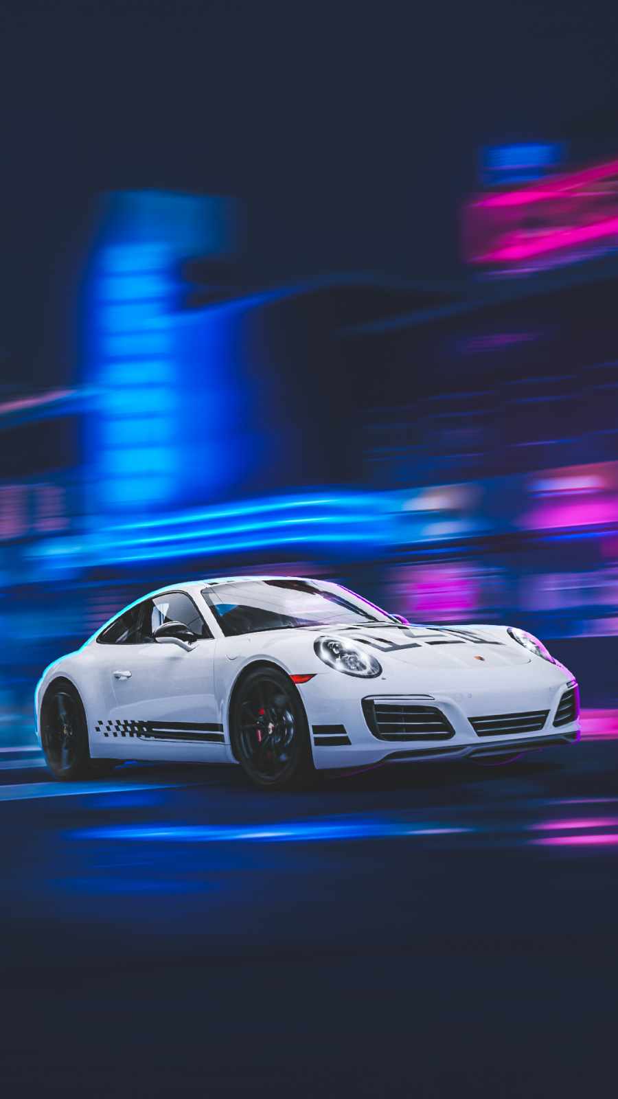 Porsche Night Ride HD iPhone Wallpaper