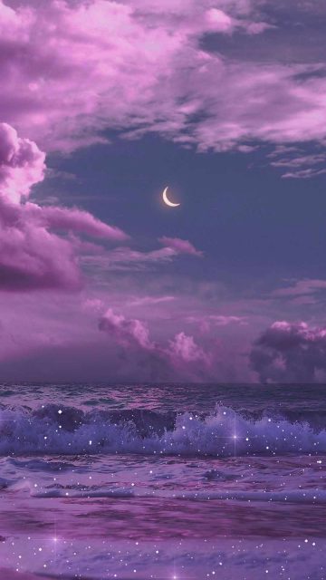 Purple Beach iPhone Wallpaper HD