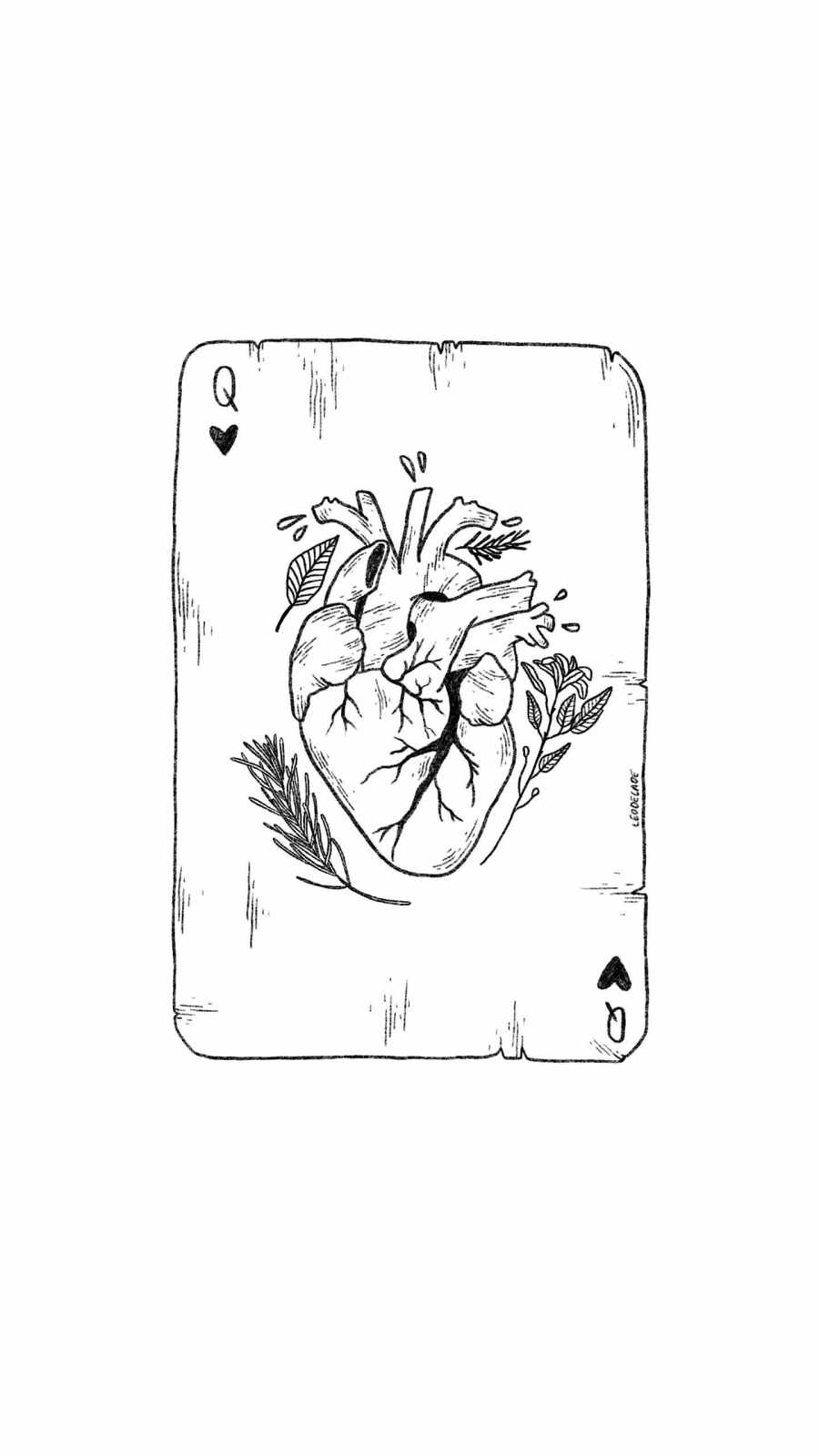 Queen of hearts iPhone Wallpaper HD