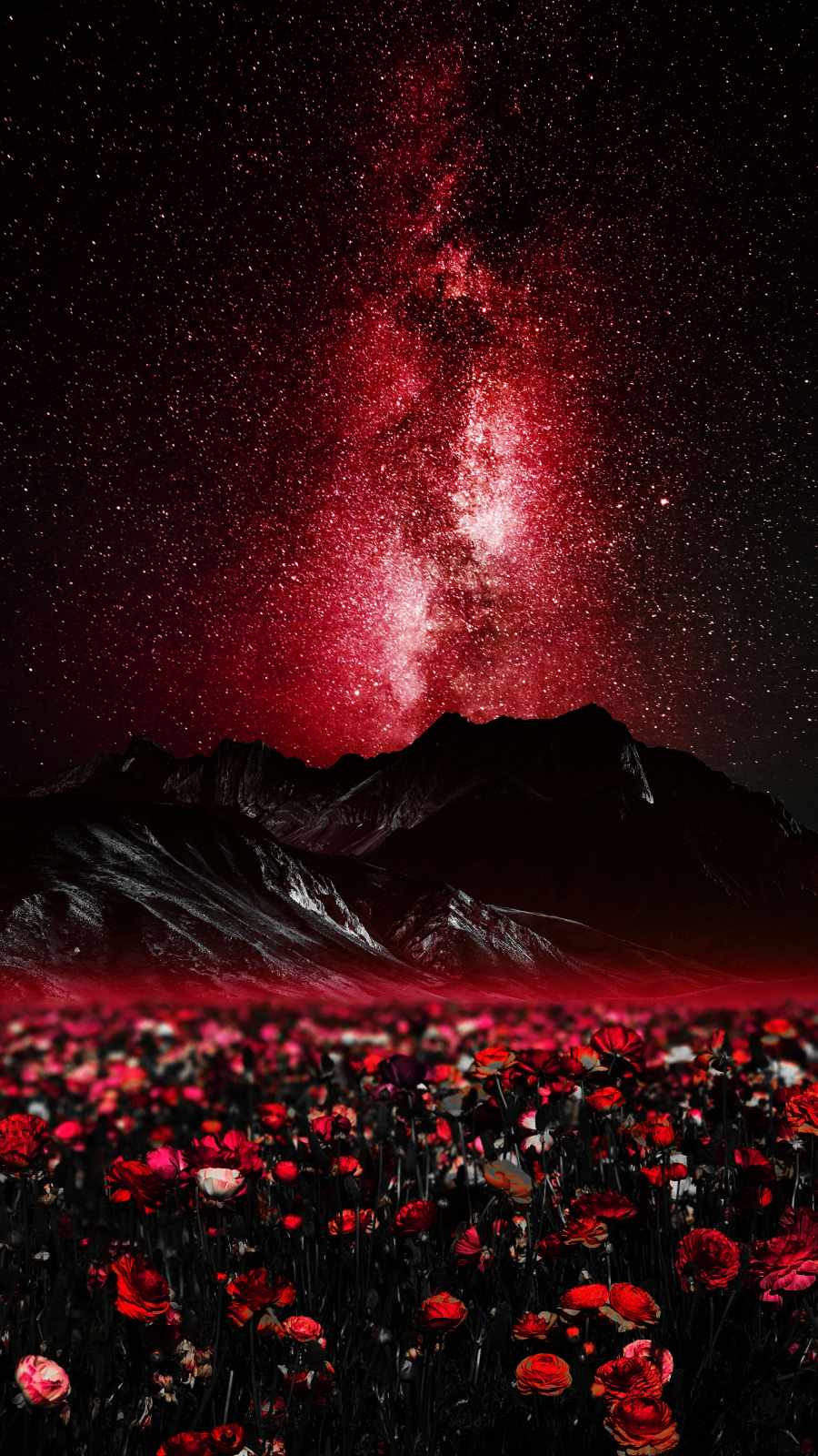 Red Galaxy iPhone 14 Wallpaper