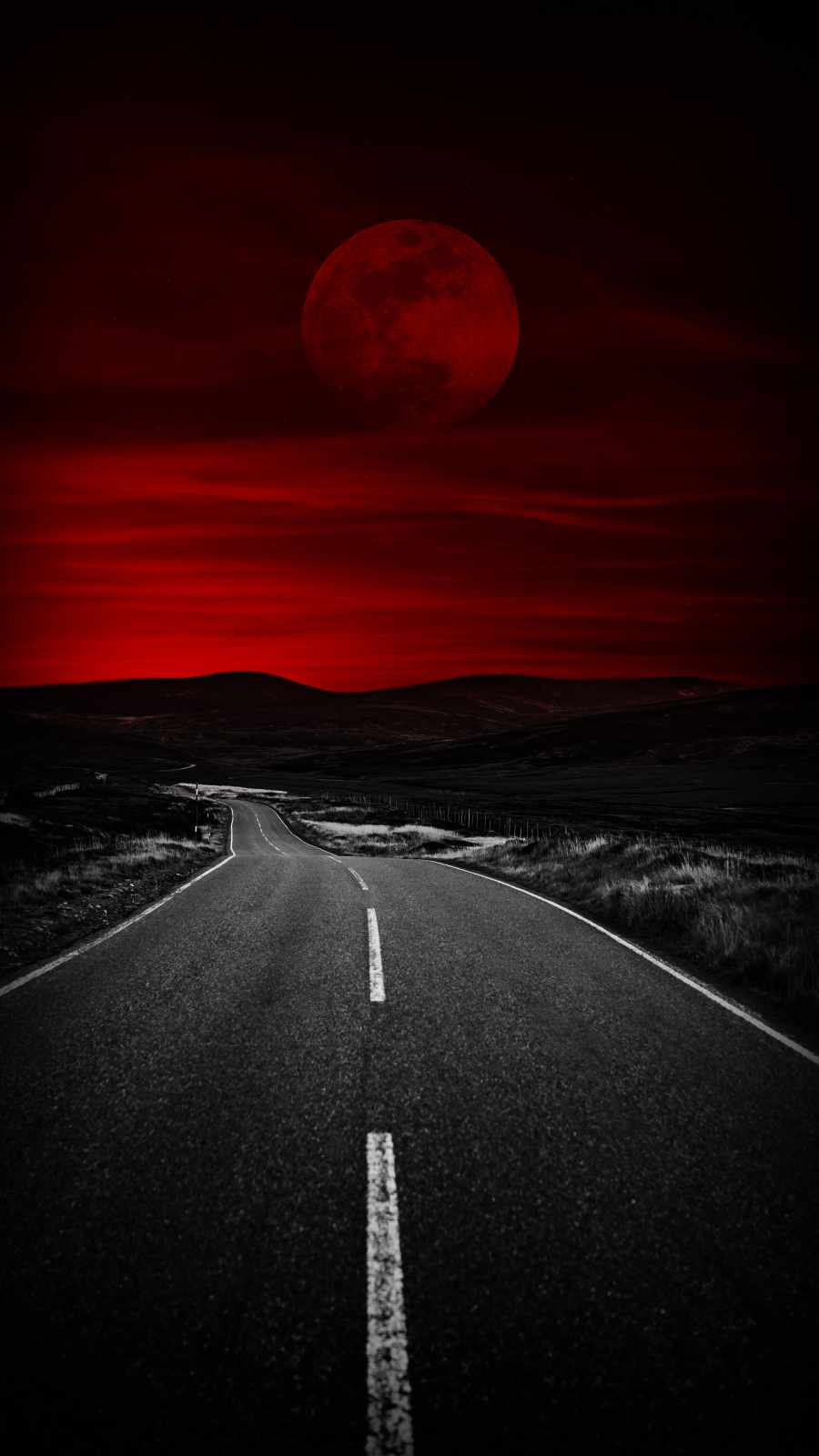 Red Sky Road iPhone Wallpaper HD