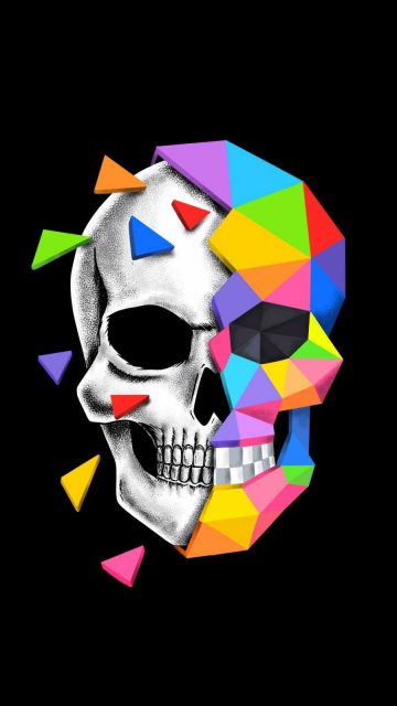 Skull Defragmentation HD iPhone Wallpaper
