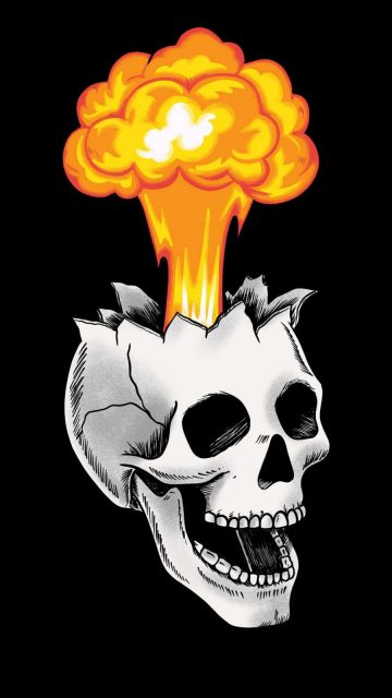 Skull Explosion HD iPhone Wallpaper