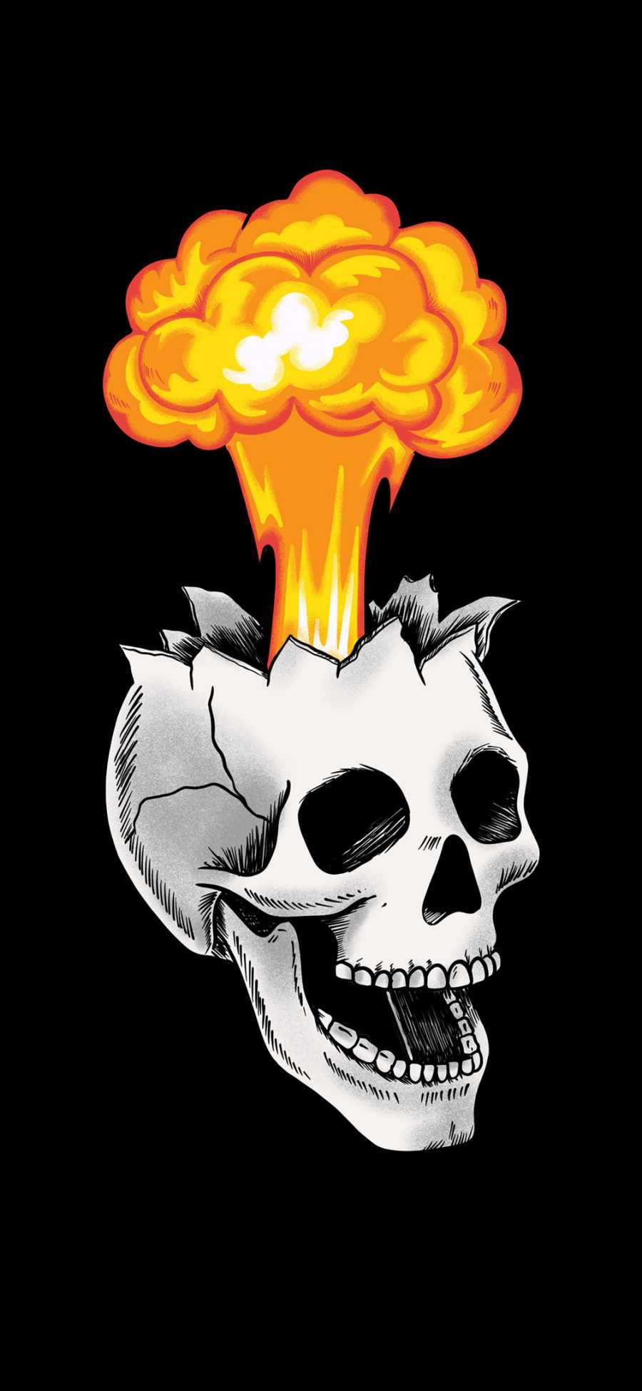 Skull Explosion HD iPhone Wallpaper