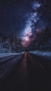 Snow Road Winters iPhone Wallpaper
