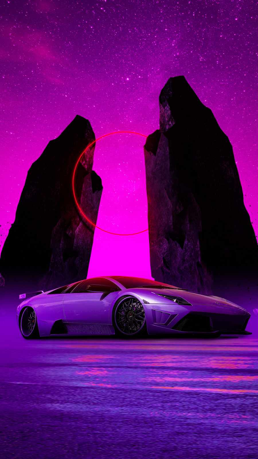 Space Lamborghini HD iPhone Wallpaper