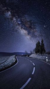 Star Night Road 4K iPhone Wallpaper