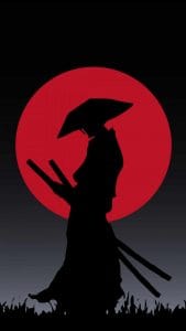 Two Katana silhouette 4K iPhone Wallpaper