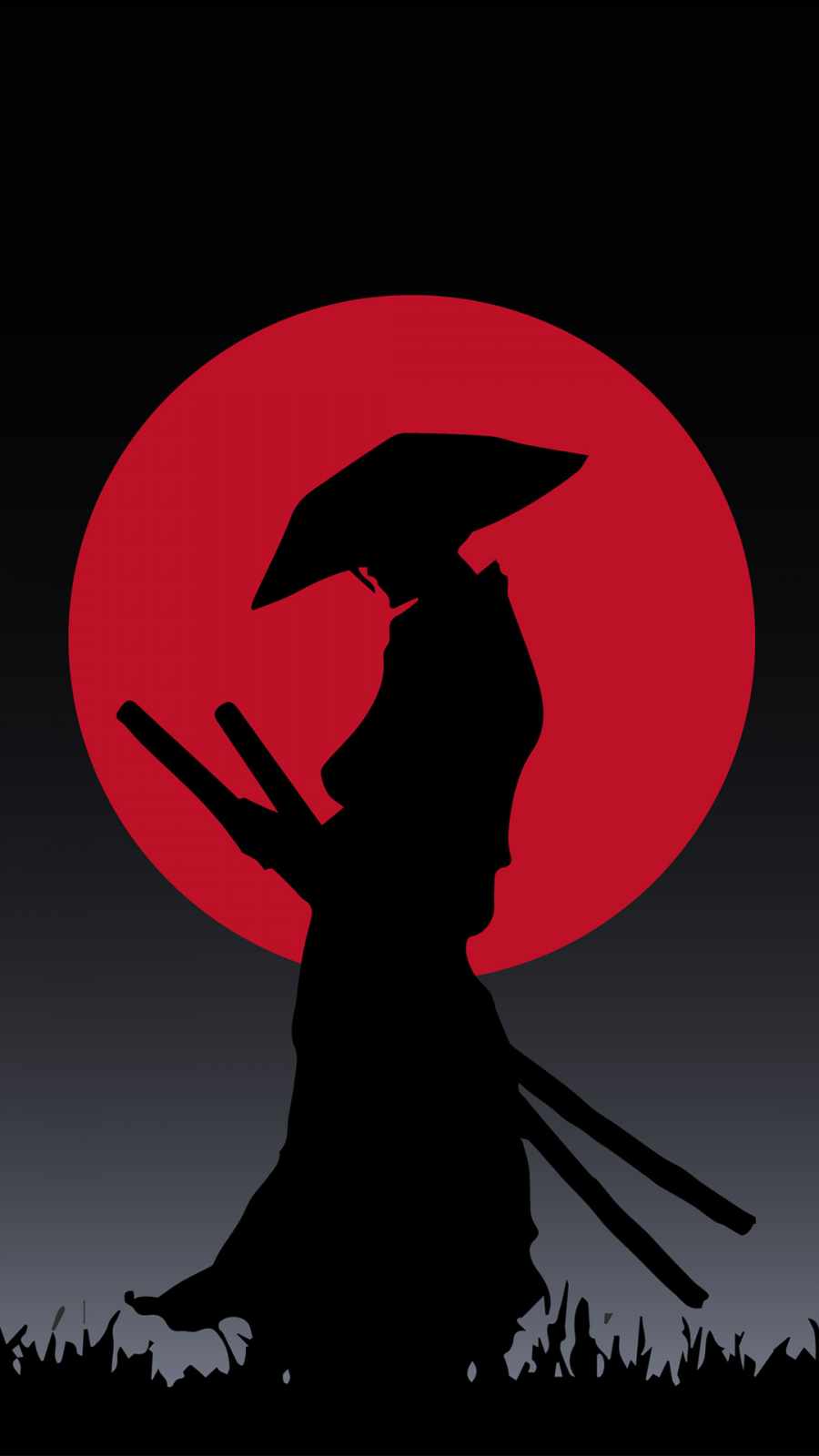 Two Katana silhouette 4K iPhone Wallpaper