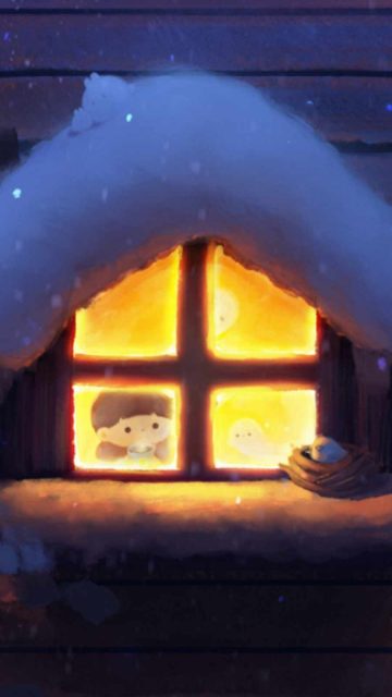 Warm Winter Night 4K iPhone Wallpaper