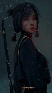 Warrior Girl HD iPhone Wallpaper