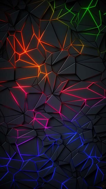 3D RGB Neon Lights iPhone Wallpaper HD