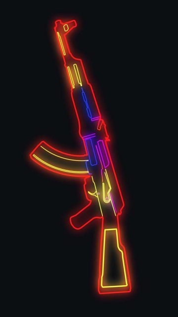 AK 47 NEON iPhone Wallpaper HD