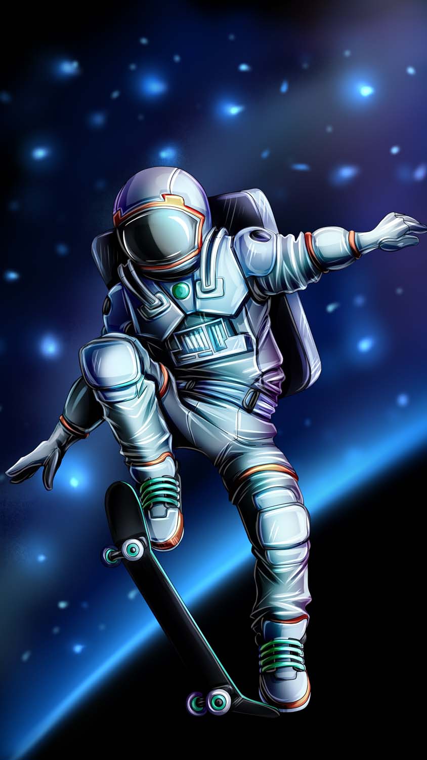 Astronaut Surfing iPhone Wallpaper HD