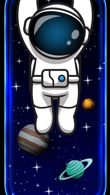 Astronaut in the Space frame iPhone Wallpaper HD