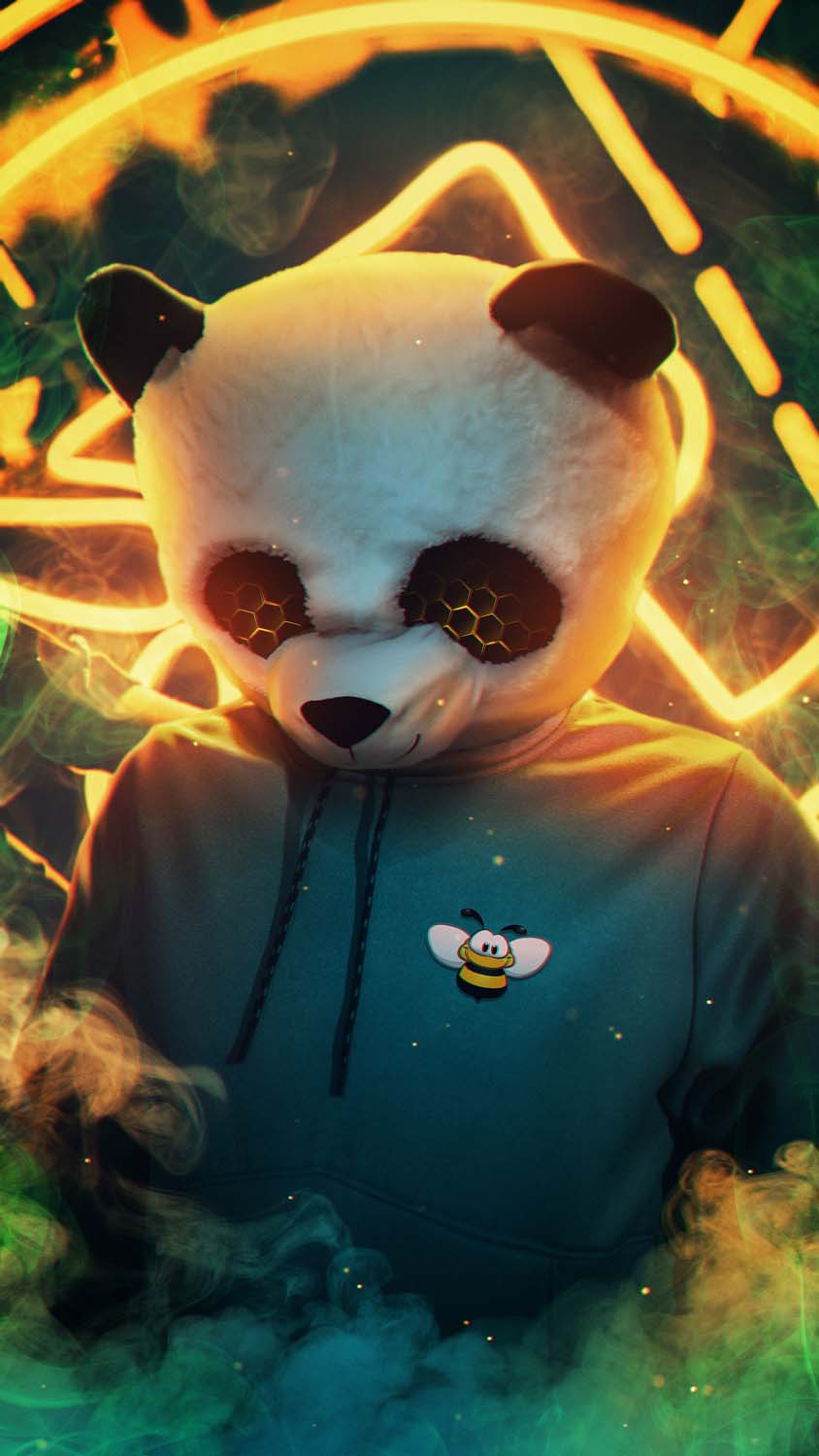 Bee Panda iPhone Wallpaper HD