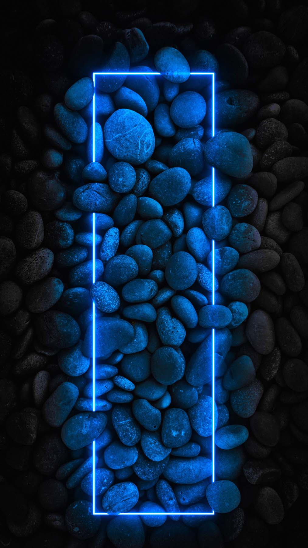 Blue Neon Light Stones iPhone Wallpaper HD